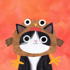 穿雨衣的猫插画_百度图片搜索