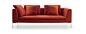 现代风格 橘红色 多人沙发B&B
