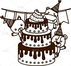 动物,贺卡,可爱的,蛋糕,野生动物,壁纸,农场,河马,剪影,庆祝