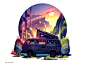 Insta series 04 vector light gradient discovery ontheroad traveling cabin wild nature forest wallpaper photoshop travel freedom instagram post instagram vanlife illustration