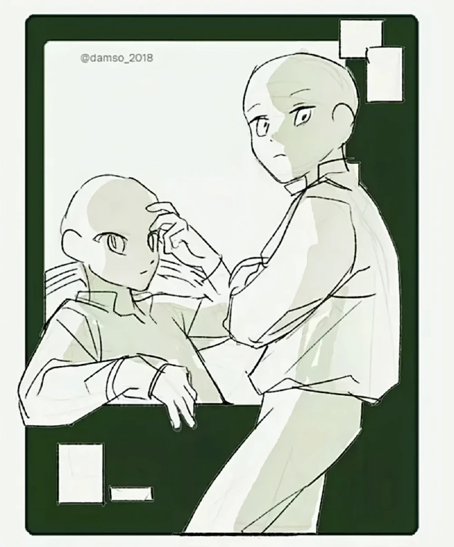 双人cp相框互动模板2——//绘画素材// - 小红书-花瓣网