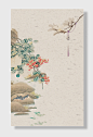 中式水墨古风工笔画背景