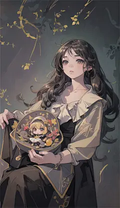 数字艺术漫画风女孩插画-众图网