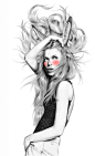 Minni Havas 时尚插画欣赏 肖像插画 水彩插画 明星 时尚插画 插画 手绘插画 广告插画 复古 人像插画 