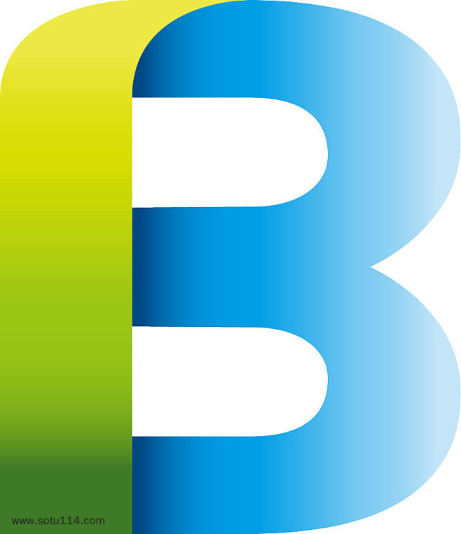 彩色折叠英文字母B图片png免抠元素字体...