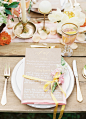 Pink and yellow place setting | Vicki Grafton Photography | see more on: http://burnettsboards.com/2014/03/german-folktale-editorial/