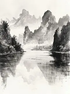 桂林山水手绘（附命令） - 小红书