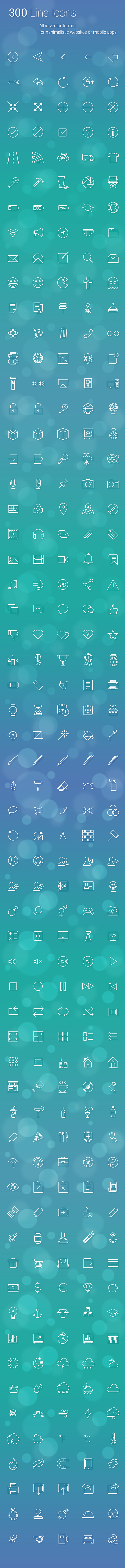 300 Line Icons : Get...