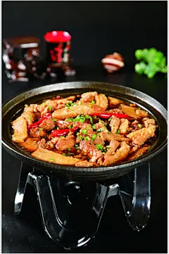 铁锅酥肉食品摄影图片
