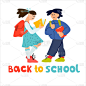 Back to School vector banner, illustration. School