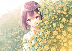 花海可爱动漫美女4k壁纸