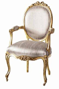 Gold Chair Upholstered In Silk ~ Bow Detail