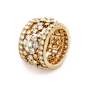 Snowflake ring, 18K yellow gold, Diamond:  114 stones,  5.25 carats, Three Fourth, High Jewelry Ring - Van Cleef & Arpels