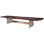 Hommes Dining Table 'Bronze Base with a Seamed Walnut Top' by Hudson For Sale at 1stdibs