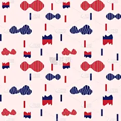 美丽的蓝红色抽象形状图案在一个明亮的背景。矢量设计从美国的颜色为纺织品，表面。