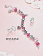 TINYSAND s925银蛇骨手链成品琉璃珠手链吊坠#PANDORA#潘多拉风格