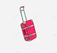 枚红色卡通行李箱高清素材 元素 页面网页 平面电商 创意素材 png素材