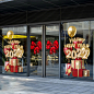 2022圣诞节橱窗布置装饰玻璃贴纸新年元旦氛围静电气球周年庆窗贴