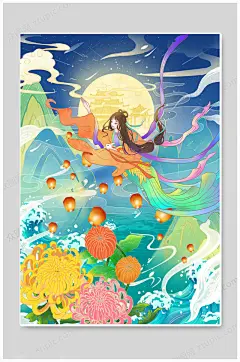 简约喜迎中秋节海报