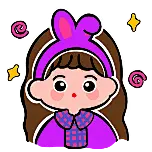 小女孩卡通可爱动态贴纸