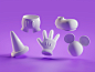 Mickey Items fantasia items disney mickey mouse mickey illustration b3d low poly isometric blender