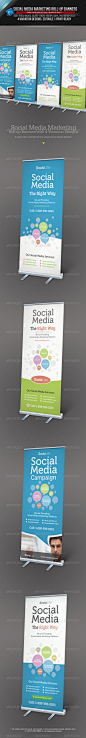 Social Media Marketing Roll-up Banners - GraphicRiver Item for Sale