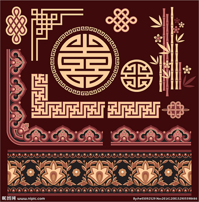 复古中式花纹 底纹