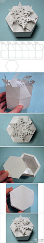 DIY snowflake gift box...a great way to add some cheer to a holiday gift.: 