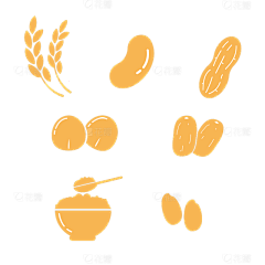 腊八节扁平风腊八粥食材元素