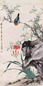 近现代“海派花鸟四大名旦”之首江寒汀国画集，江寒汀常用印谱