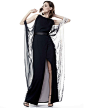 Halston Heritage Cold-Shoulder Ombre Caftan Gown