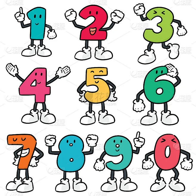 number cartoon素材-花瓣网