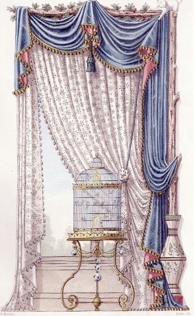 #绘画参考# 法国十八世纪窗帘设计 ​​...