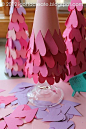 paper heart trees for valentines day