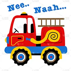 一辆红色消防车，矢量卡通插图