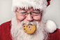 Santa Clause Eating Cookie Free Photo