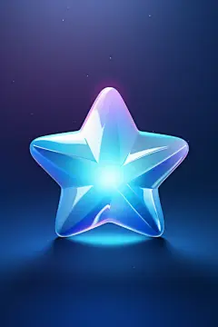 镜面蓝色透明材质平面设计星星素材图片