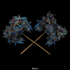 凤蝶飞花鎏金玛瑙点翠对簪。 材质：点翠、玛瑙、银鎏金 岁月痕迹：轻微 本店宝贝均为vintage或antique，或多￿733337956