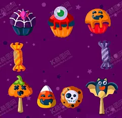 万圣节糖果 【酷图网】万圣节糖果,水彩,手绘,卡通,万圣节,西方传统节日,矢量图