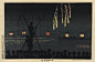 江户夜色，昔日灯火。作者：浮世绘画家小林清亲