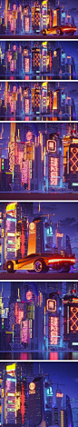 C4D+OC打造的城市夜景场景工程文件下载（C4D） 