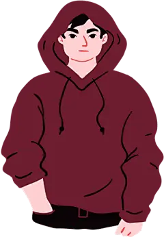 现代人物活力新潮色块手绘插画元素男人