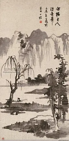 查士标——【仿梅道人笔意】人物山水欣赏  |  
查士标(1615--1698)，字二瞻，号梅壑散人，懒老。新安(今安徽歙县休宁)人，流寓江苏扬州。精鉴别，擅画山水，为海阳四家之一。清初著名画家，书法家和诗人。与孙逸、汪之瑞、僧弘仁等书画家一起被称为&quot;新安四家&quot;。
