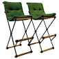 Pair of Cleo Baldon High Back Bar Stools: 