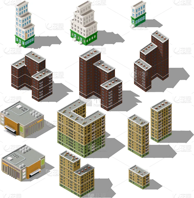 建筑外部,极简构图,公寓,商务,房屋,城镇,摩天大楼,建筑业,矢量,布置素材-花瓣网