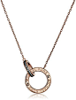 Michael Kors Rose Gold-Tone Circle Pendant Necklace
