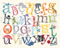 Alphabet Print with Decorative Characters by MacieDotDoodles