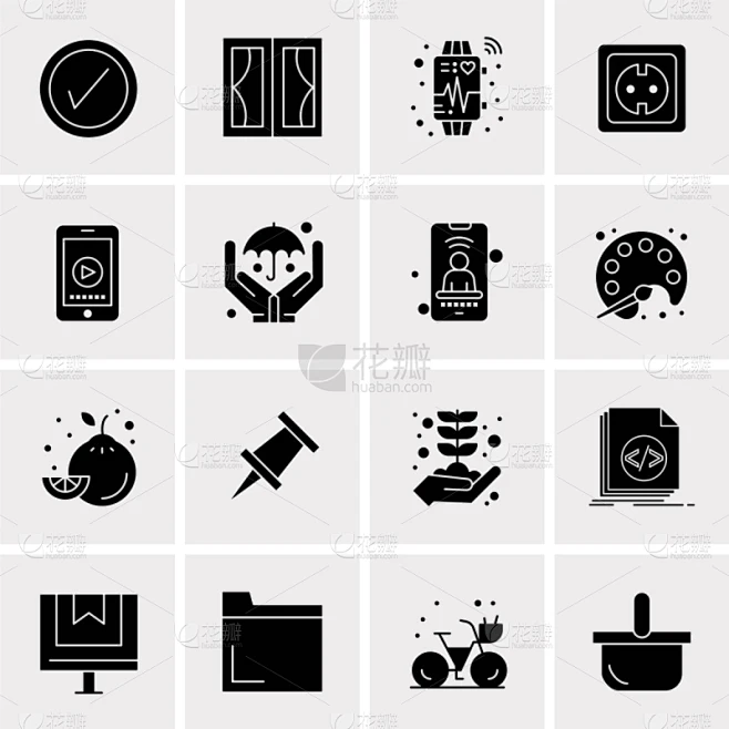set 16 universal icons business素材-花瓣网