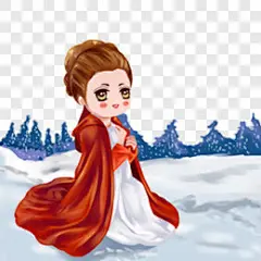 手绘立冬大雪散步素材卡通手绘PNG图片 来自PNG搜索网 pngss.com 免费免扣png素材下载！