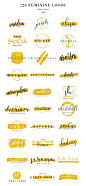 120 Feminine Branding Logos by Davide Bassu on /creativemarket/